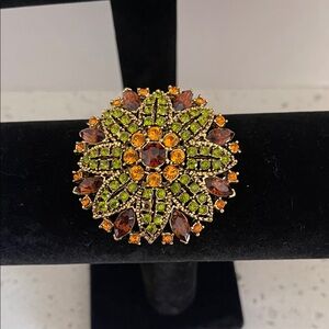 Vintage Multicolor Floral Brooch